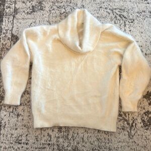 Cozy angora & lambs wool Cream Turtleneck Sweater